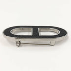 Hermes Brooch Chaine D'ancre Black Silver