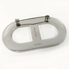 Hermes Brooch Chaine D'ancre Black Silver