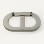 Hermes Brooch Chaine D'ancre Black Silver