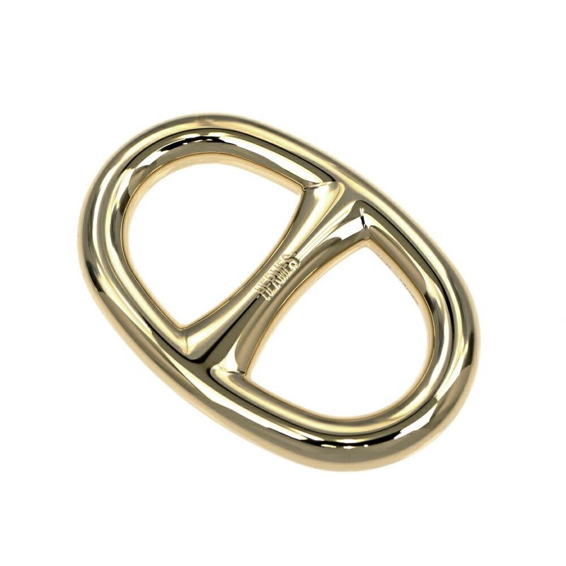 Hermes Scarf Ring Chaine D'ancre Permanent Brass Gold