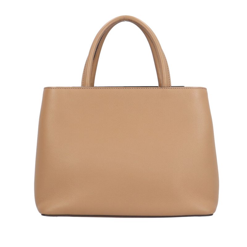 Fendi Petit Toujour Shoulder Bag Leather Brown Barley