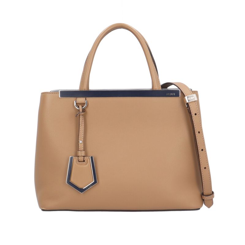 Fendi Petit Toujour Shoulder Bag Leather Brown Barley