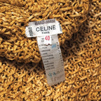 Celine Vintage Sweater 40 Hand Made Logege Cotton Knit