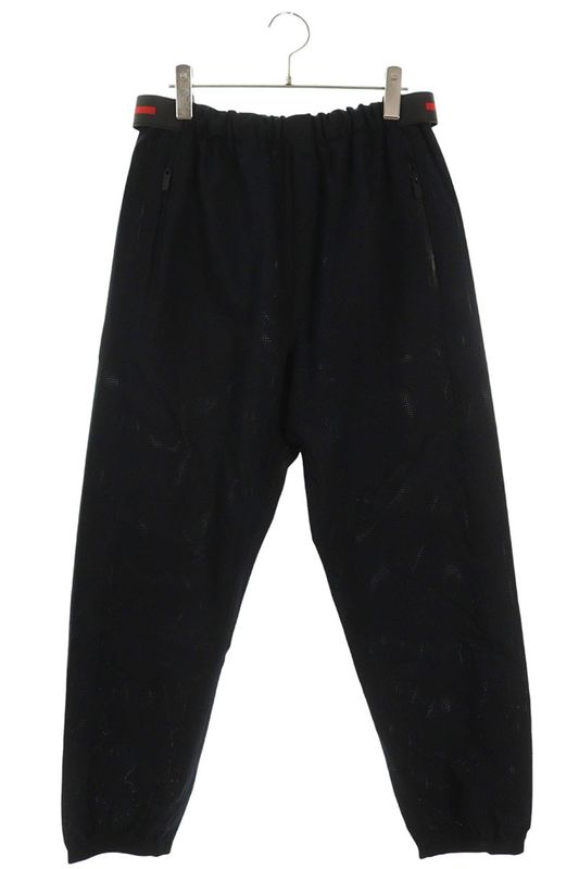 Prada Rubber Logo Waist Tape Nylon Long Pants 46
