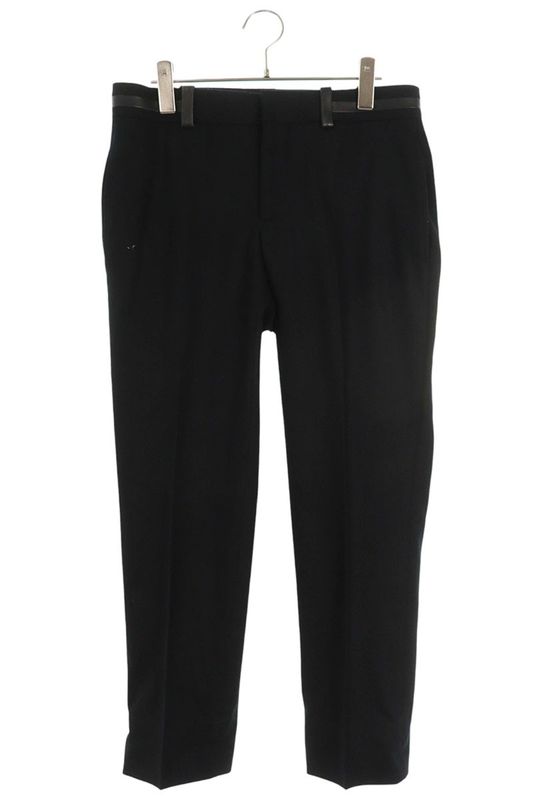 Hermes Leather Trim Wool Long Pants 38