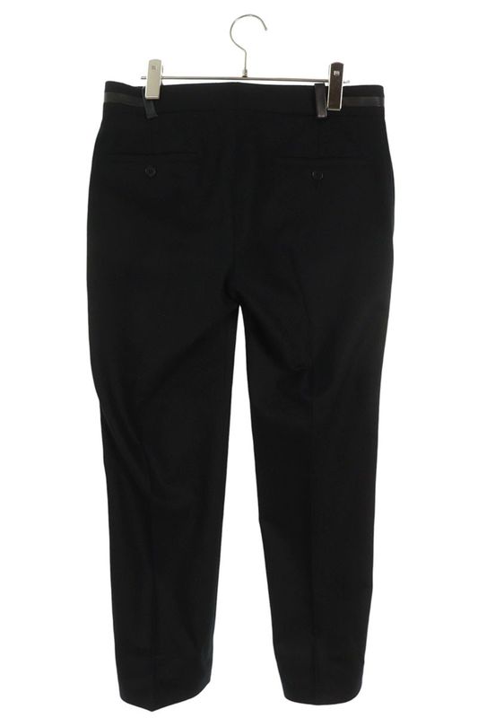 Hermes Leather Trim Wool Long Pants 38