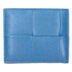 Bottega Veneta Intrecciato Leather Bifold Wallet Blue Tone