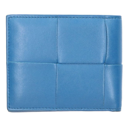 Bottega Veneta Intrecciato Leather Bifold Wallet Blue Tone