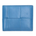 Bottega Veneta Intrecciato Leather Bifold Wallet Blue Tone