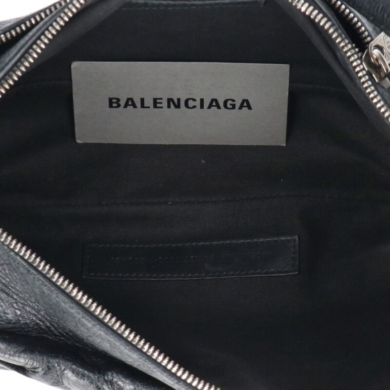 Balenciaga Raver Medium Logo Print Leather Handbag