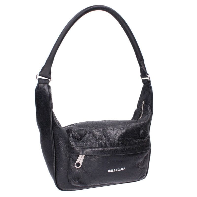 Balenciaga Raver Medium Logo Print Leather Handbag