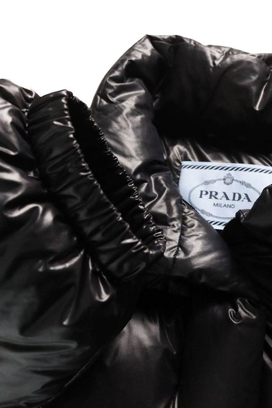 Prada Triangle Plate Cropped 2-Way Down Jacket 38