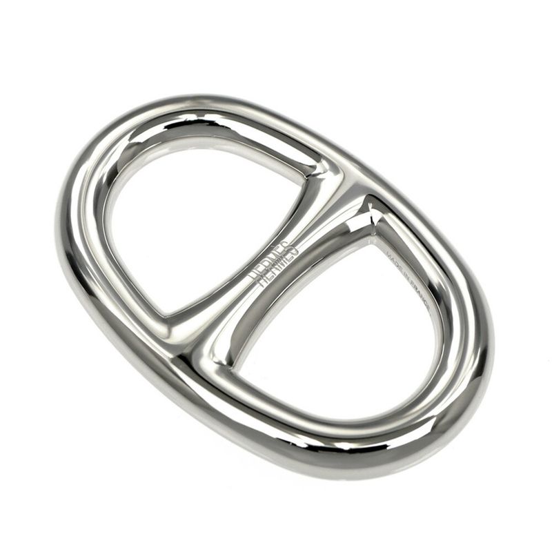 Hermes Scarf Ring Chaine D'ancre Permanent Brass Palladium Silver