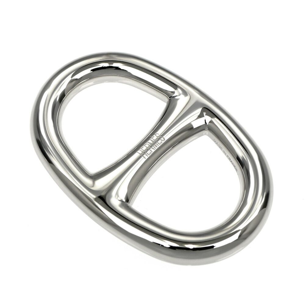 Hermes Scarf Ring Chaine D'Ancre Permanent Brass Palladium Silver