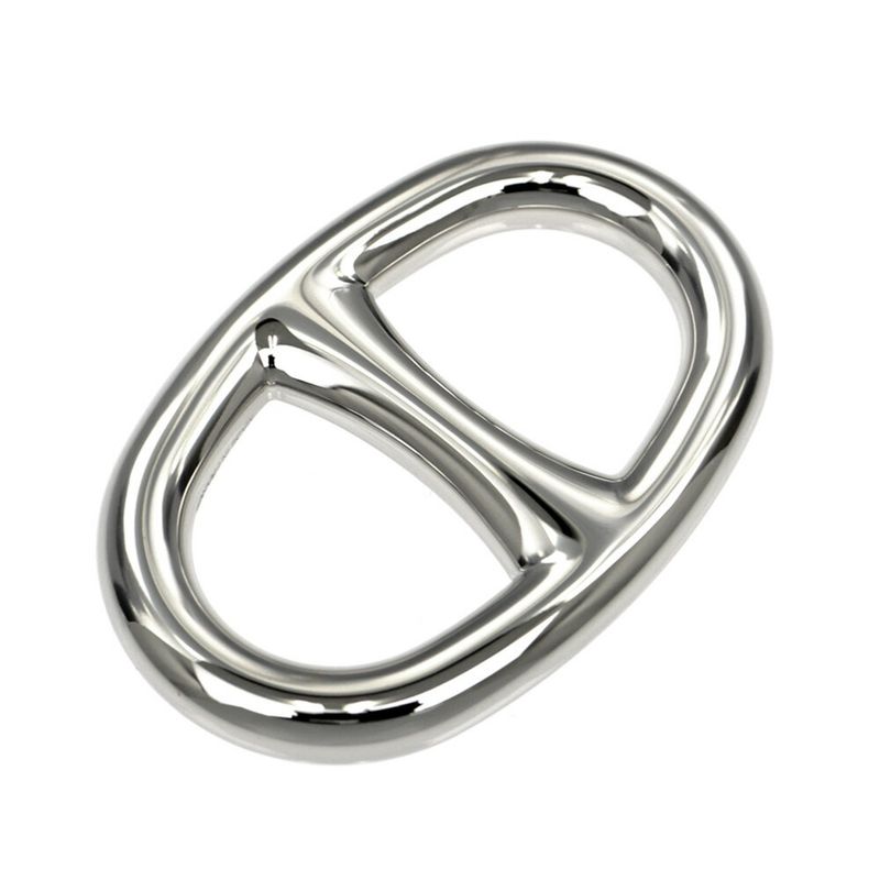 Hermes Scarf Ring Chaine D'ancre Permanent Brass Palladium Silver