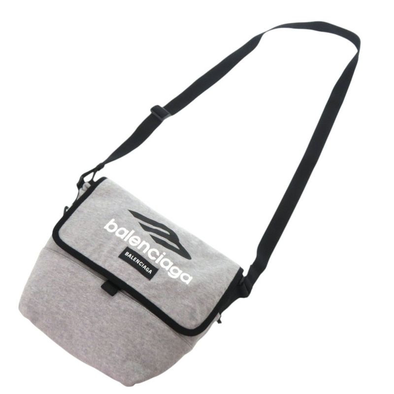 Balenciaga Explorer Cotton Gray Messenger Bag Gray- Black