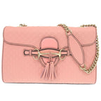 Gucci Emily Micro Guccissima Leather Pink Shoulder Bag Chain