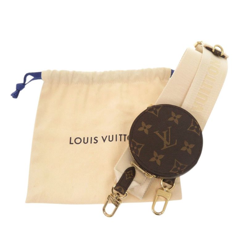 Louis Vuitton on the Go PM Shoulder Strap with Coin Case Monogram Canvas White Brown