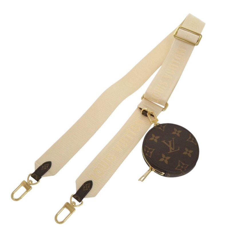Louis Vuitton on the Go PM Shoulder Strap with Coin Case Monogram Canvas White Brown