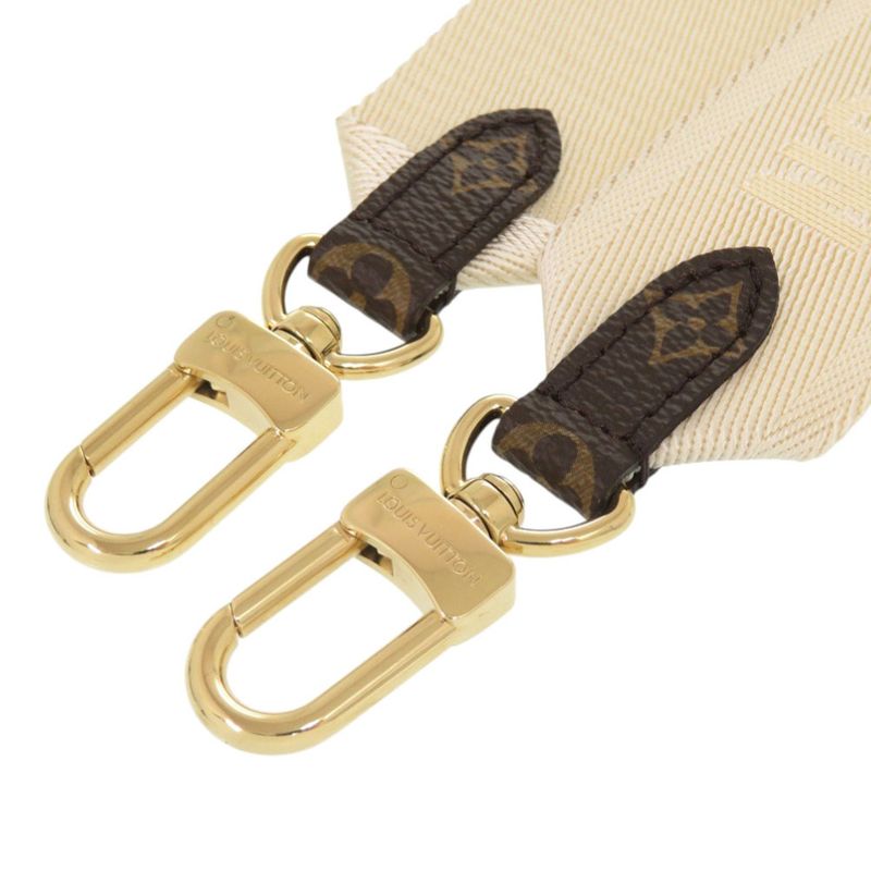 Louis Vuitton on the Go PM Shoulder Strap with Coin Case Monogram Canvas White Brown