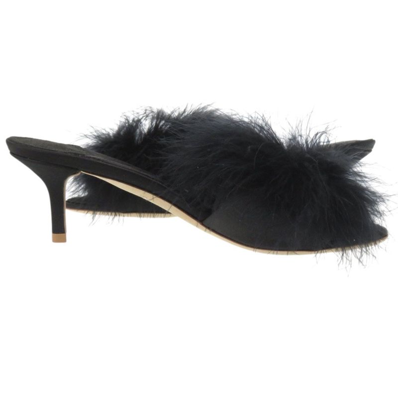 Louis Vuitton Fur Crystal LV Logo Marilyn Kitten Heel 37