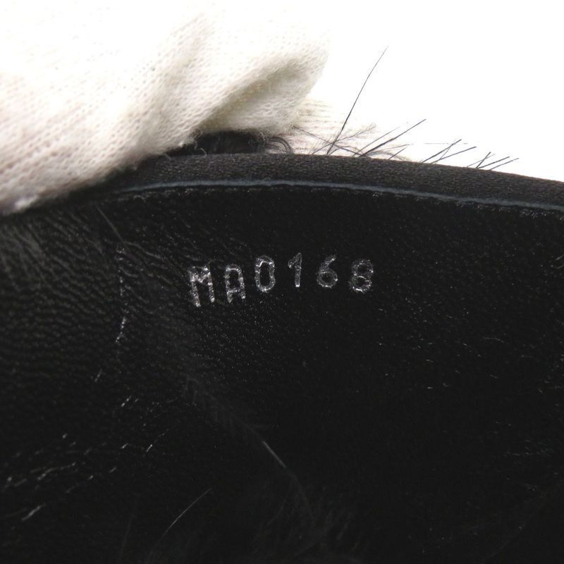 Louis Vuitton Fur Crystal LV Logo Marilyn Kitten Heel 37
