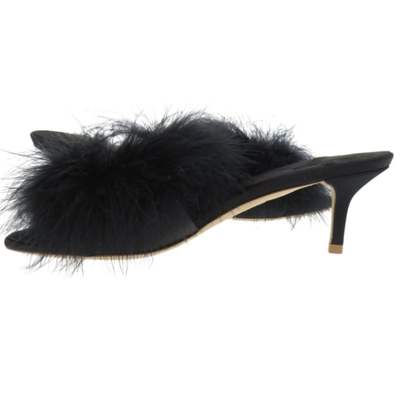 Louis Vuitton Fur Crystal LV Logo Marilyn Kitten Heel 37
