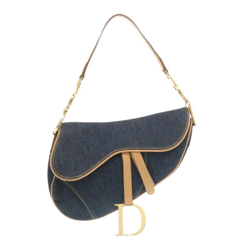 Dior Saddle Bag Denim Leather Navy