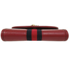 Gucci Rajah Web Stripe Chain Shoulder Bag Gold Leather Canvas Red Navy