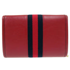 Gucci Rajah Web Stripe Chain Shoulder Bag Gold Leather Canvas Red Navy
