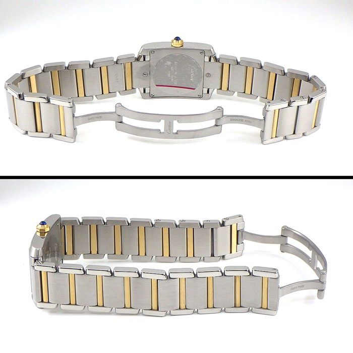 Cartier Watch Tank Francaise MM Roman Index Square Ivory Dial 18K