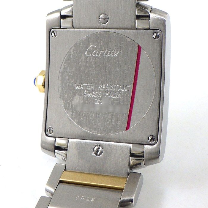Cartier Watch Tank Francaise MM Roman Index Square Ivory Dial 18K