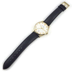 Gucci Watch Timeless 126.4 White Shell Dial Date Back Skew Black Cowhide