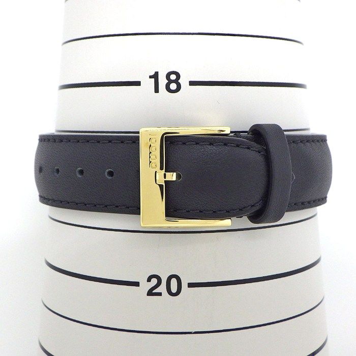 Gucci Watch Timeless 126.4 White Shell Dial Date Back Skew Black Cowhide