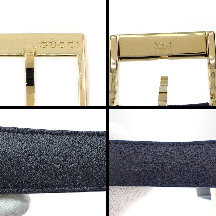 Gucci Watch Timeless 126.4 White Shell Dial Date Back Skew Black Cowhide