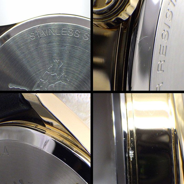 Gucci Watch Timeless 126.4 White Shell Dial Date Back Skew Black Cowhide