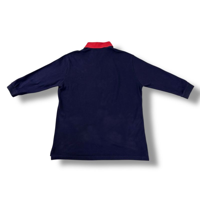 Gucci GG Embroidery 3/4 Length Polo Shirt S Navy Blue