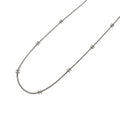 Chanel CC Logo Long Necklace Metal Silver