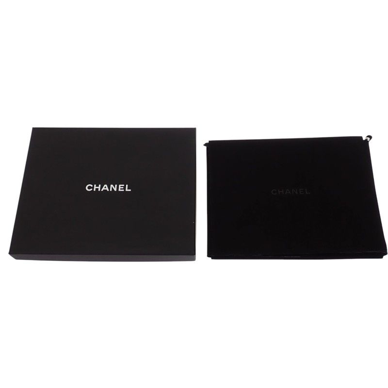 Chanel CC Logo Long Necklace Metal Silver
