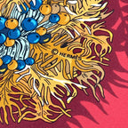 Hermes Scarf Silk L'ile Deserte Human Island Carre 90 Red