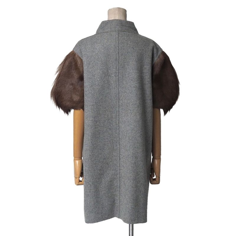 Fendi Coat 38 Stand Collar Fur