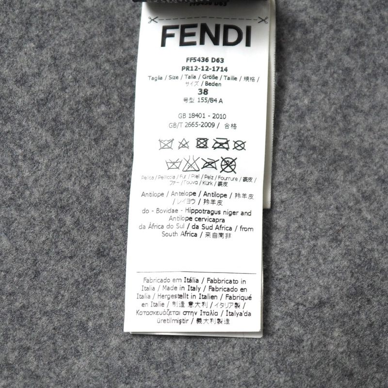 Fendi Coat 38 Stand Collar Fur