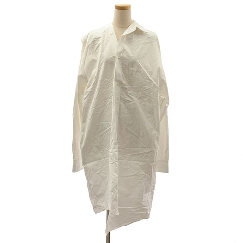 Balenciaga Cotton Asymmetric Shirt Dress 34 White