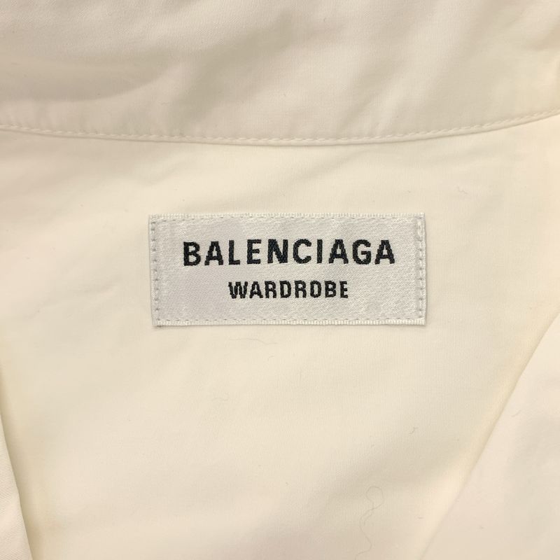 Balenciaga Cotton Asymmetric Shirt Dress 34 White