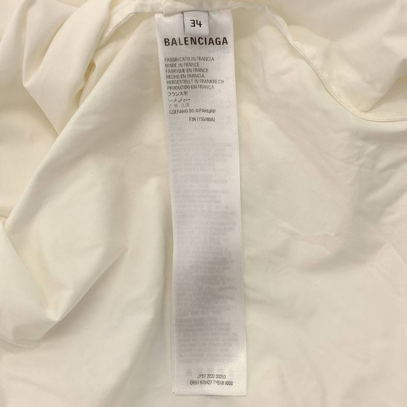 Balenciaga Cotton Asymmetric Shirt Dress 34 White