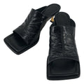 Bottega Veneta Leather Square Toe Heel Sandals 35 Black