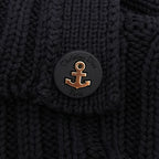 Dior Mariniere D Stripe Turtleneck Border Button Knit 34 Navywhite