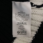 Dior Mariniere D Stripe Turtleneck Border Button Knit 34 Navywhite