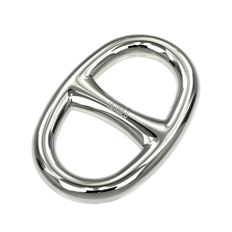 Hermes Scarf Ring Chaine D'ancre Permanent Brass Palladium Silver