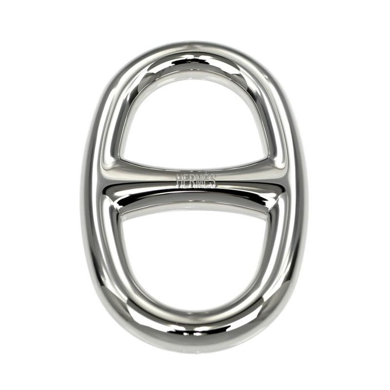 Hermes Scarf Ring Chaine D'ancre Permanent Brass Palladium Silver
